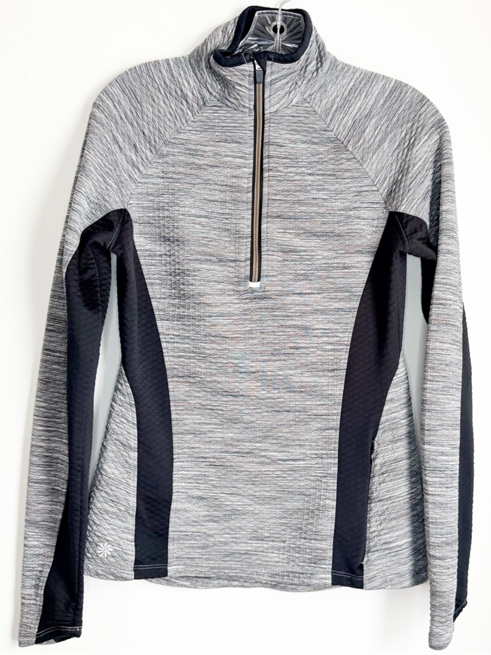 Quarter-Zip Athletic Pullover in Heather Gray and Black